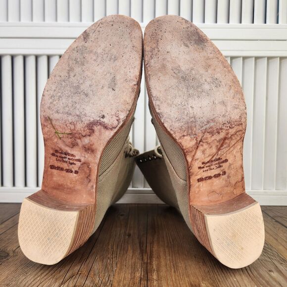 VINTAGE Colin Stuart Womens Size 8 Beige Lace Up Boho Combat Canvas Boots Chile - Picture 10 of 14